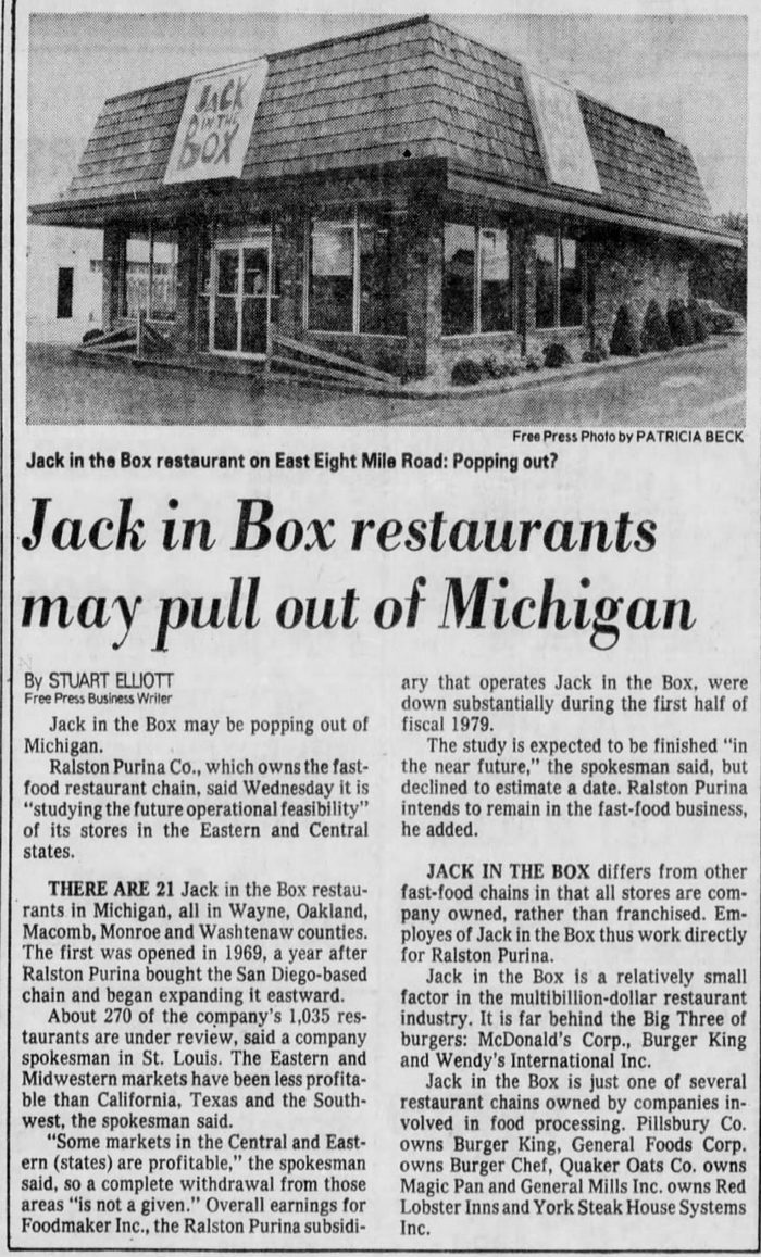 Jack-In-The-Box (Jack In The Box) - June 1979 Pull-Out Of Michigan